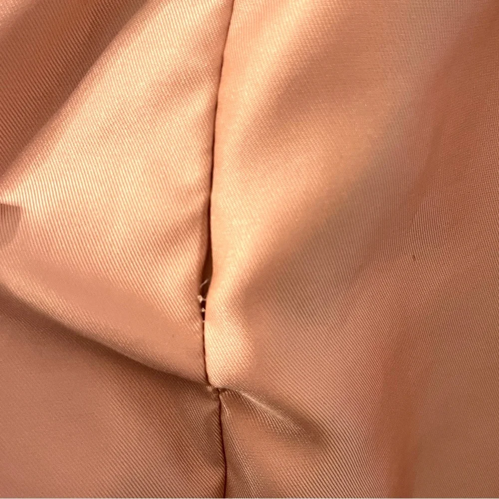 ALFRED SUNG Off-the-Shoulder Draped Wrap Satin Maxi Dress Toasted Sugar 8 AS IS - Picture 11 of 11